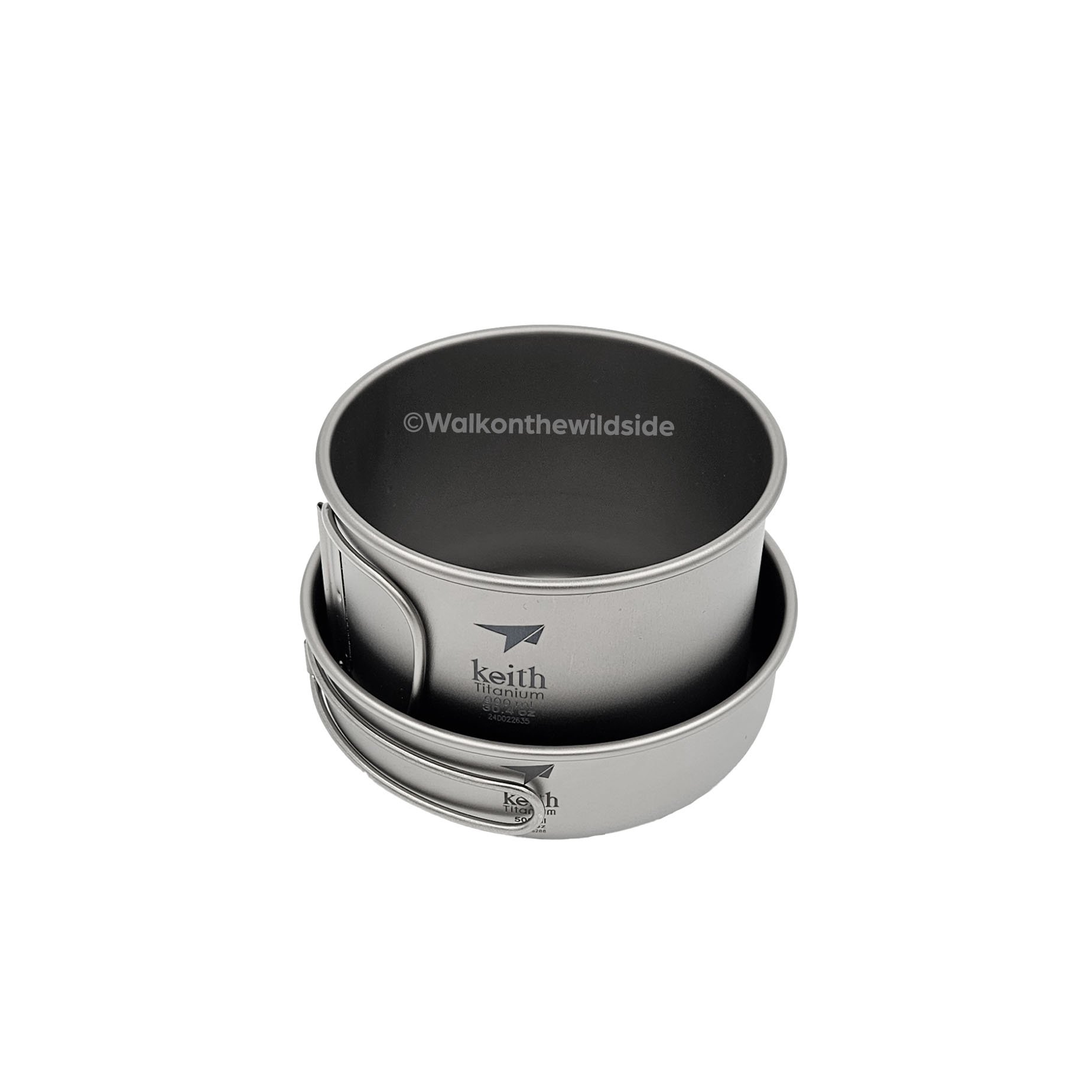 Keith Titanium Schüssel mit Griff 0,6l mit 900 ml Topf darin